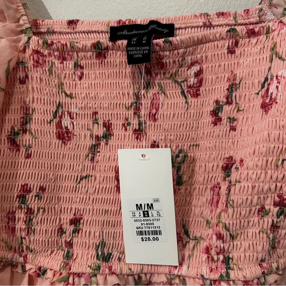 Floral Printed Smocked Ruched Mini Dress - Picture 4 of 10